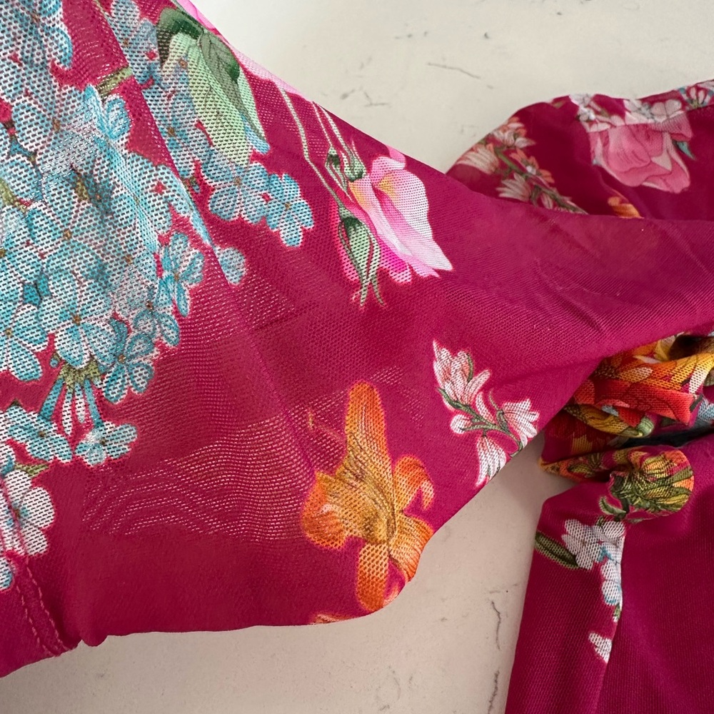 Floral Maxi Dress in Vibrant Pink - Picture 4 of 5